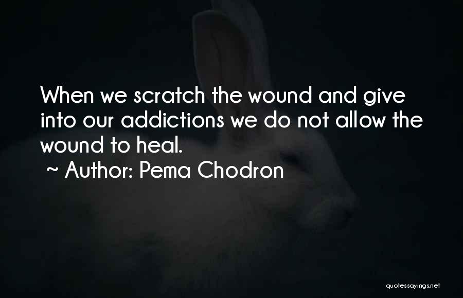 Pema Chodron Quotes: When We Scratch The Wound And Give Into Our Addictions We Do Not Allow The Wound To Heal.