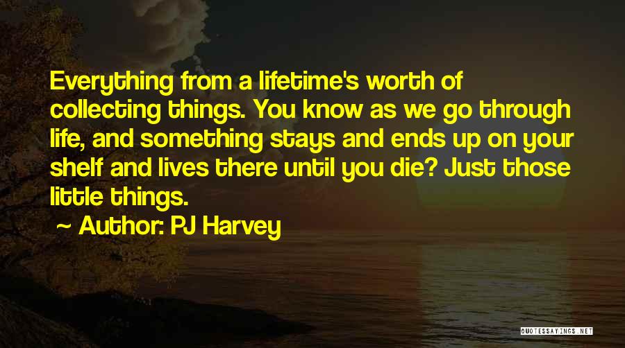 PJ Harvey Quotes: Everything From A Lifetime's Worth Of Collecting Things. You Know As We Go Through Life, And Something Stays And Ends