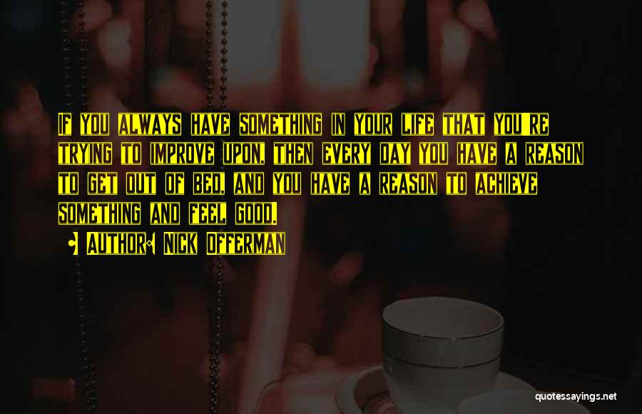 Nick Offerman Quotes: If You Always Have Something In Your Life That You're Trying To Improve Upon, Then Every Day You Have A