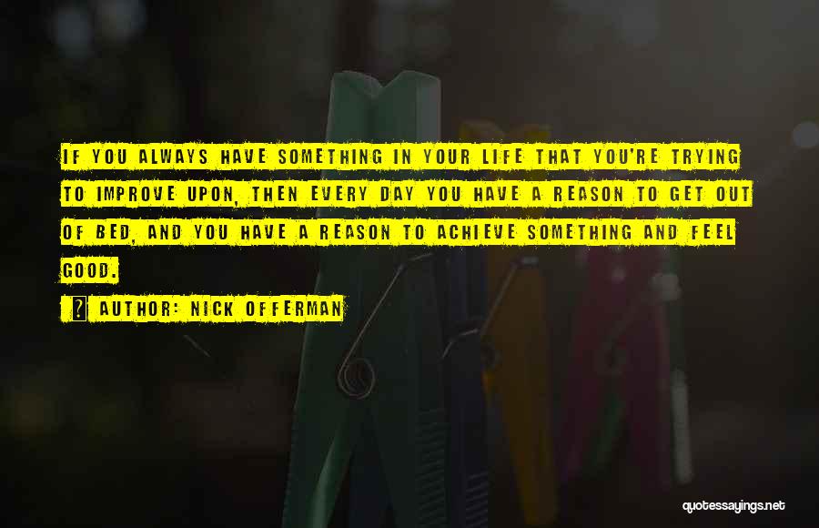 Nick Offerman Quotes: If You Always Have Something In Your Life That You're Trying To Improve Upon, Then Every Day You Have A