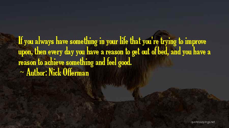 Nick Offerman Quotes: If You Always Have Something In Your Life That You're Trying To Improve Upon, Then Every Day You Have A