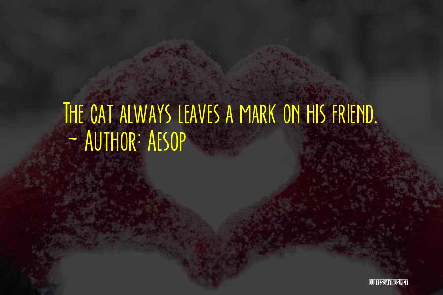 Aesop Quotes: The Cat Always Leaves A Mark On His Friend.