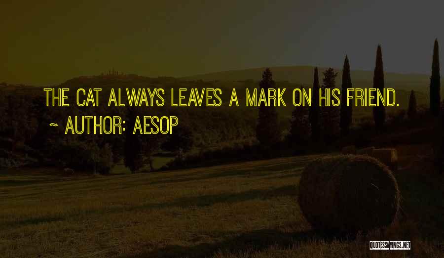 Aesop Quotes: The Cat Always Leaves A Mark On His Friend.