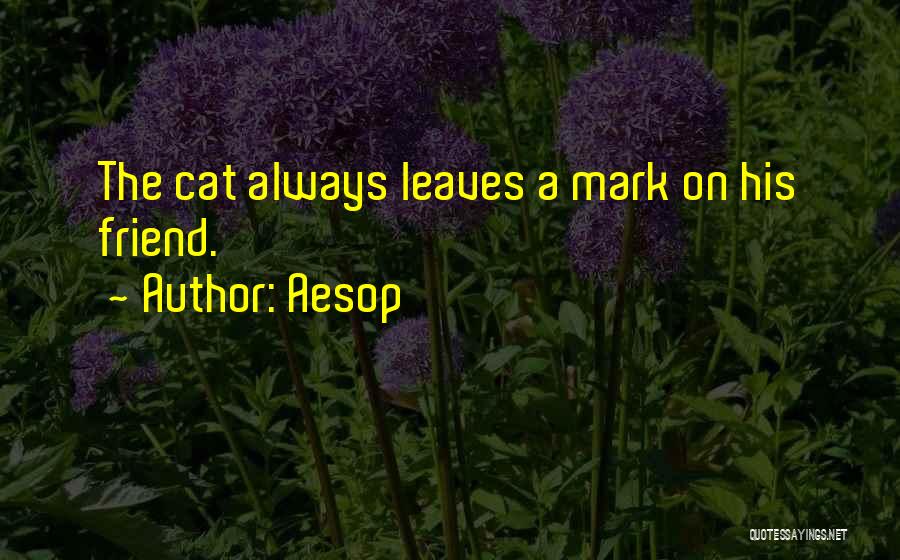 Aesop Quotes: The Cat Always Leaves A Mark On His Friend.
