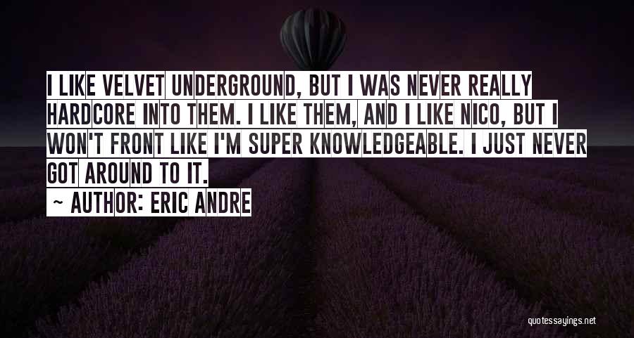 Eric Andre Quotes: I Like Velvet Underground, But I Was Never Really Hardcore Into Them. I Like Them, And I Like Nico, But