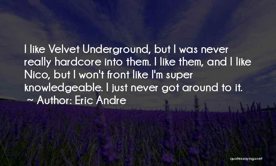 Eric Andre Quotes: I Like Velvet Underground, But I Was Never Really Hardcore Into Them. I Like Them, And I Like Nico, But