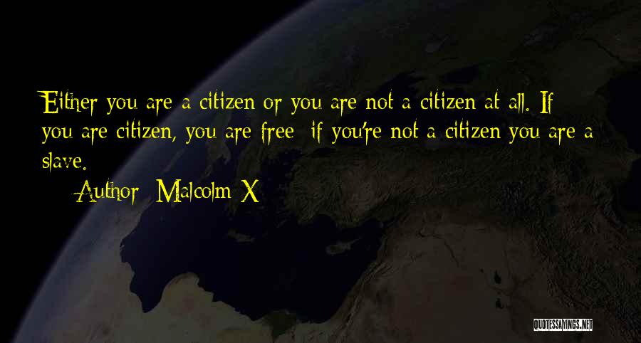 Malcolm X Quotes: Either You Are A Citizen Or You Are Not A Citizen At All. If You Are Citizen, You Are Free;