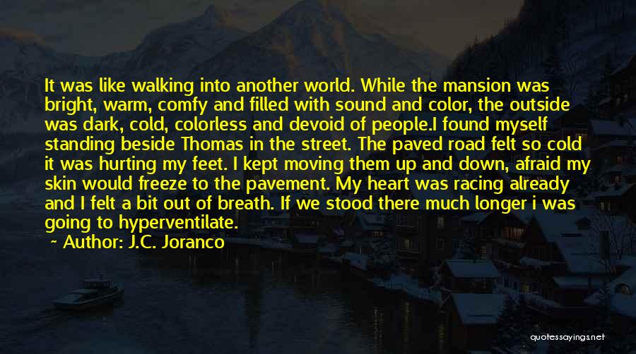 J.C. Joranco Quotes: It Was Like Walking Into Another World. While The Mansion Was Bright, Warm, Comfy And Filled With Sound And Color,