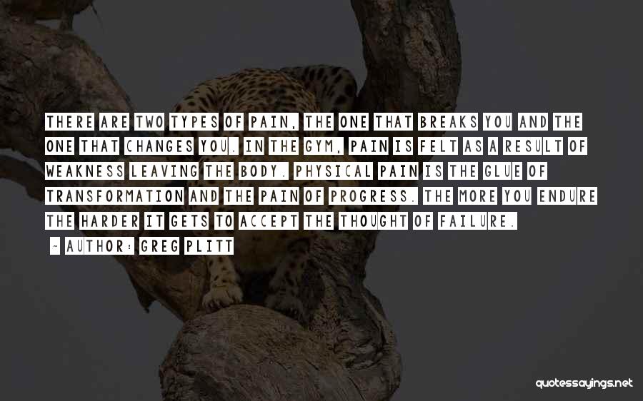 Greg Plitt Quotes: There Are Two Types Of Pain, The One That Breaks You And The One That Changes You. In The Gym,