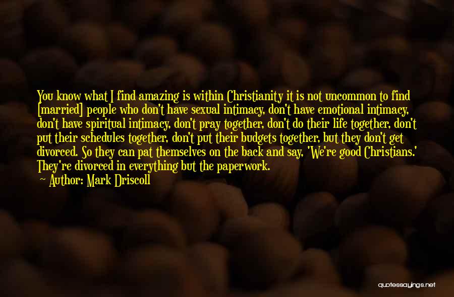 Mark Driscoll Quotes: You Know What I Find Amazing Is Within Christianity It Is Not Uncommon To Find [married] People Who Don't Have