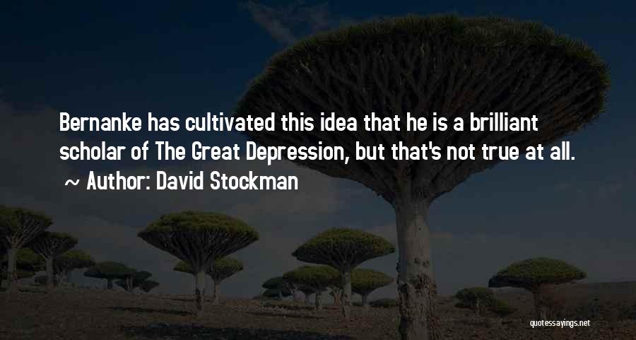 David Stockman Quotes: Bernanke Has Cultivated This Idea That He Is A Brilliant Scholar Of The Great Depression, But That's Not True At