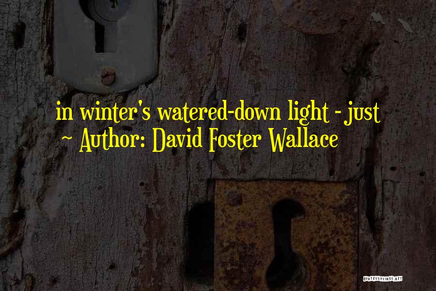 David Foster Wallace Quotes: In Winter's Watered-down Light - Just
