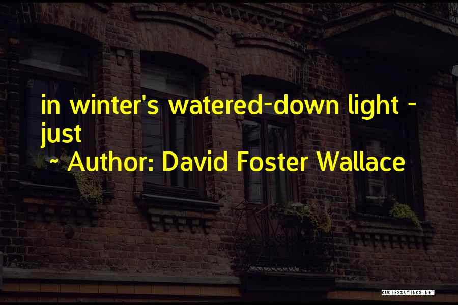 David Foster Wallace Quotes: In Winter's Watered-down Light - Just