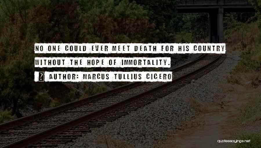 Marcus Tullius Cicero Quotes: No One Could Ever Meet Death For His Country Without The Hope Of Immortality.