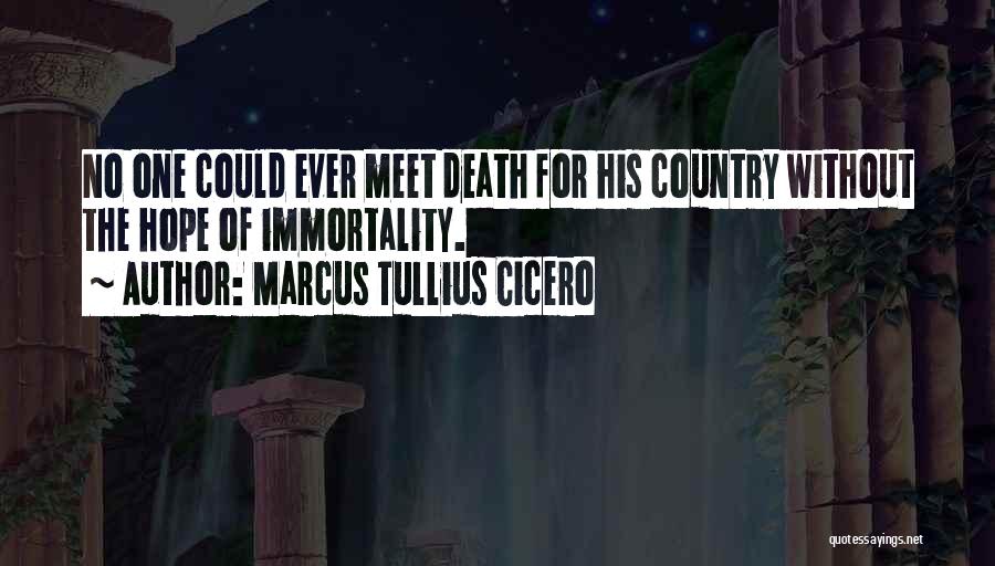 Marcus Tullius Cicero Quotes: No One Could Ever Meet Death For His Country Without The Hope Of Immortality.