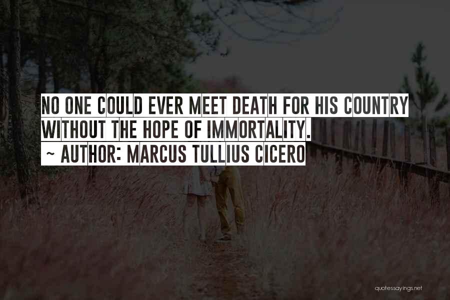 Marcus Tullius Cicero Quotes: No One Could Ever Meet Death For His Country Without The Hope Of Immortality.