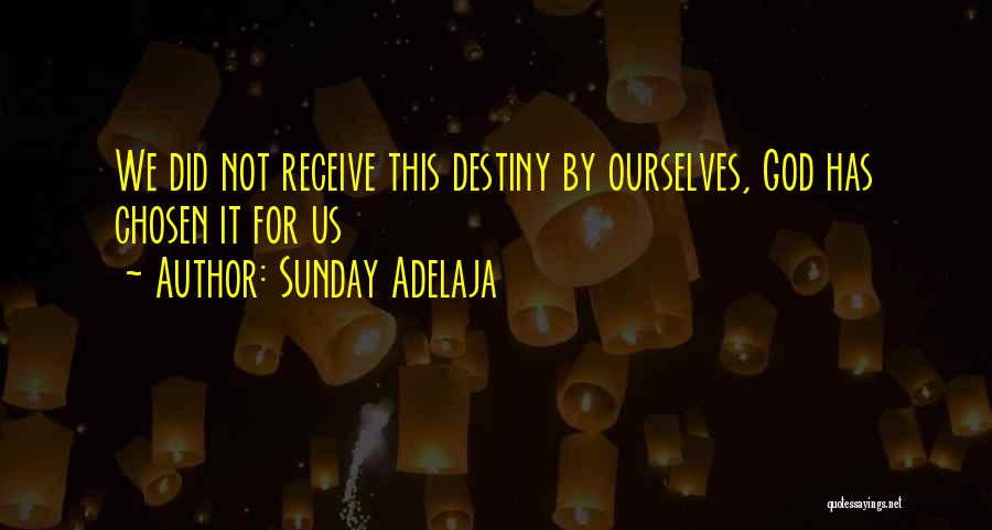 Sunday Adelaja Quotes: We Did Not Receive This Destiny By Ourselves, God Has Chosen It For Us