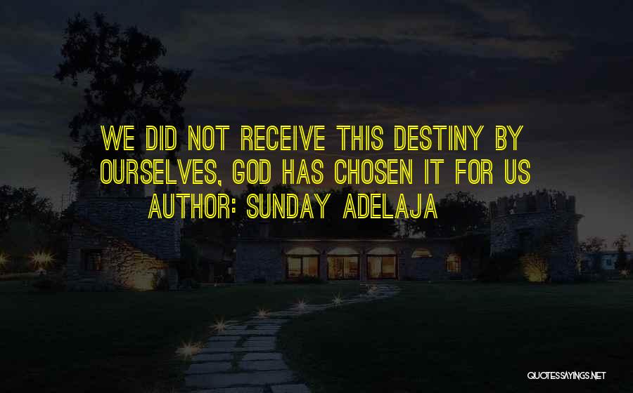 Sunday Adelaja Quotes: We Did Not Receive This Destiny By Ourselves, God Has Chosen It For Us