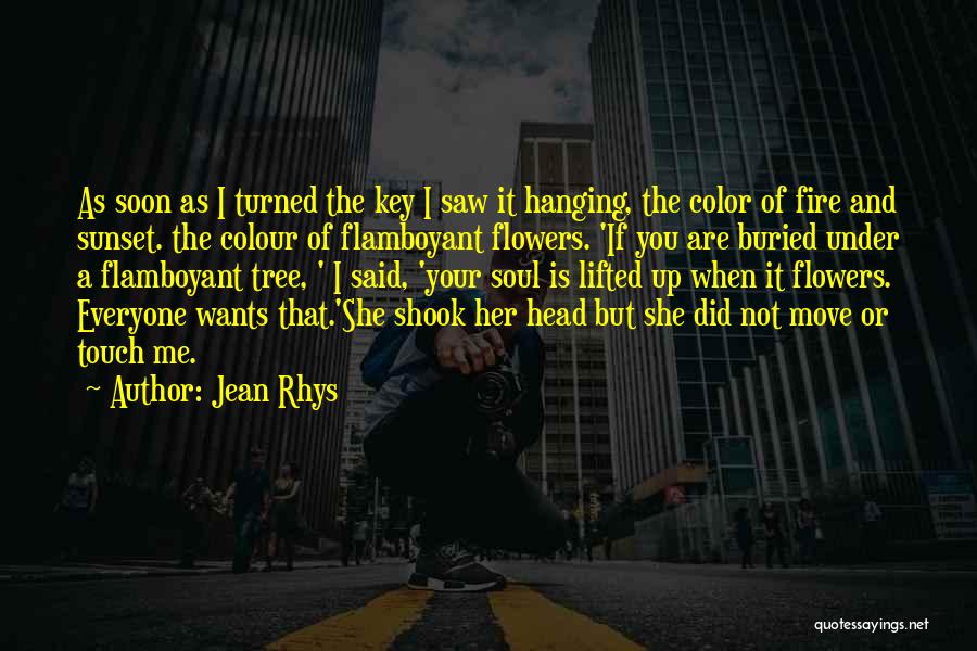 Jean Rhys Quotes: As Soon As I Turned The Key I Saw It Hanging, The Color Of Fire And Sunset. The Colour Of