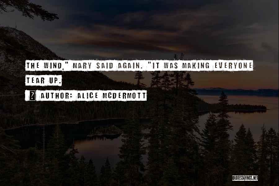 Alice McDermott Quotes: The Wind, Mary Said Again. It Was Making Everyone Tear Up.