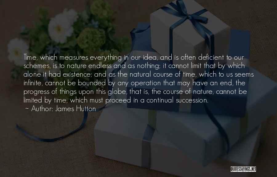 James Hutton Quotes: Time, Which Measures Everything In Our Idea, And Is Often Deficient To Our Schemes, Is To Nature Endless And As