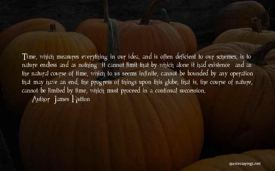 James Hutton Quotes: Time, Which Measures Everything In Our Idea, And Is Often Deficient To Our Schemes, Is To Nature Endless And As