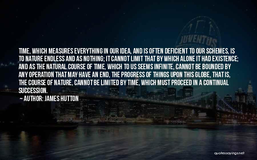 James Hutton Quotes: Time, Which Measures Everything In Our Idea, And Is Often Deficient To Our Schemes, Is To Nature Endless And As