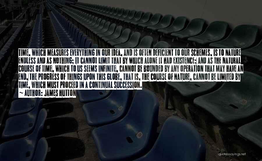 James Hutton Quotes: Time, Which Measures Everything In Our Idea, And Is Often Deficient To Our Schemes, Is To Nature Endless And As