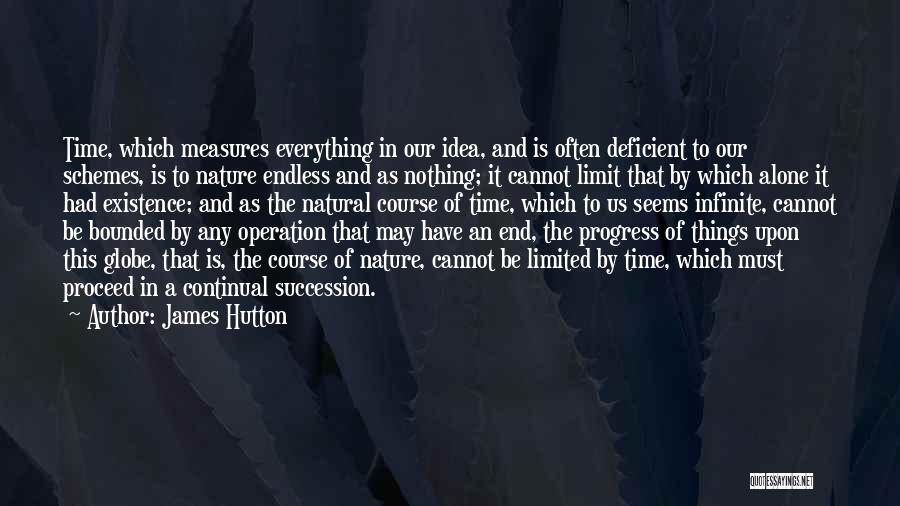 James Hutton Quotes: Time, Which Measures Everything In Our Idea, And Is Often Deficient To Our Schemes, Is To Nature Endless And As