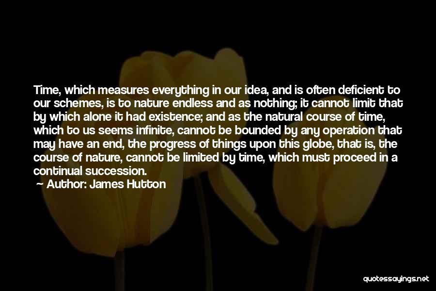 James Hutton Quotes: Time, Which Measures Everything In Our Idea, And Is Often Deficient To Our Schemes, Is To Nature Endless And As