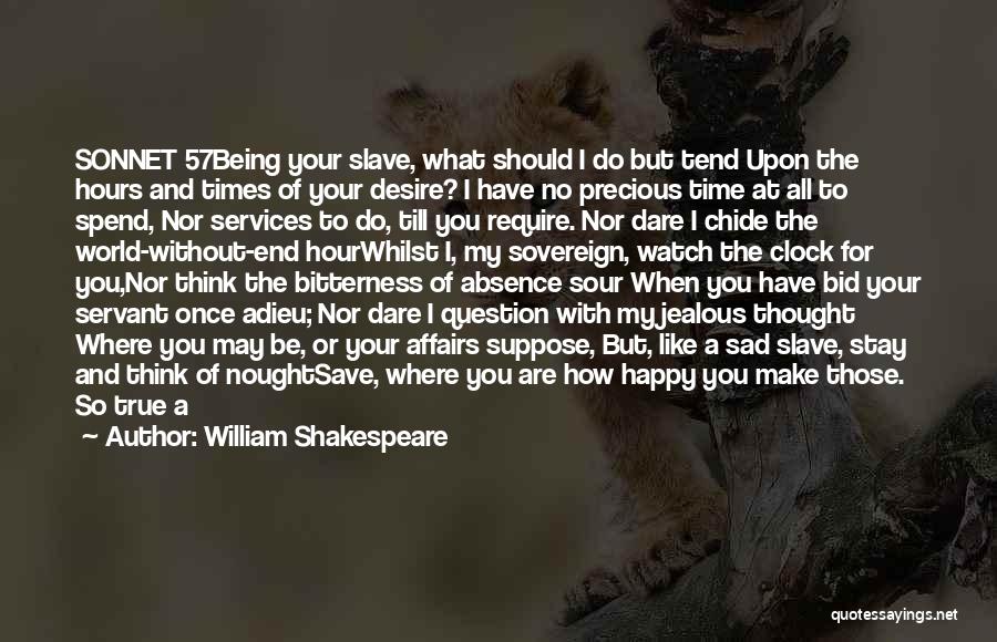 William Shakespeare Quotes: Sonnet 57being Your Slave, What Should I Do But Tend Upon The Hours And Times Of Your Desire? I Have