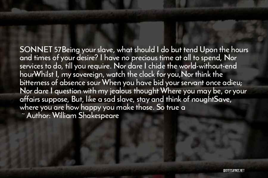 William Shakespeare Quotes: Sonnet 57being Your Slave, What Should I Do But Tend Upon The Hours And Times Of Your Desire? I Have