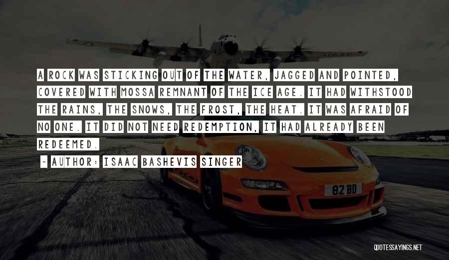 Isaac Bashevis Singer Quotes: A Rock Was Sticking Out Of The Water, Jagged And Pointed, Covered With Mossa Remnant Of The Ice Age. It