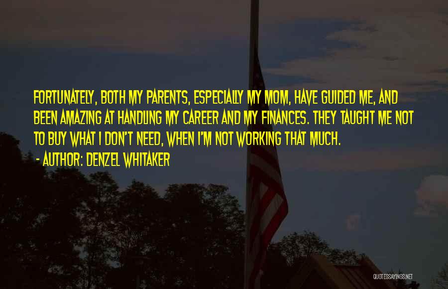 Denzel Whitaker Quotes: Fortunately, Both My Parents, Especially My Mom, Have Guided Me, And Been Amazing At Handling My Career And My Finances.
