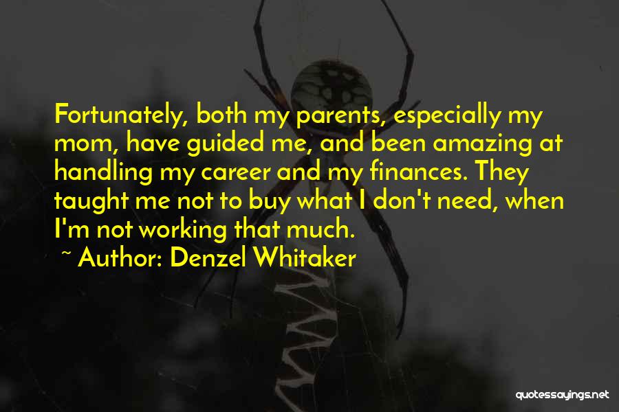 Denzel Whitaker Quotes: Fortunately, Both My Parents, Especially My Mom, Have Guided Me, And Been Amazing At Handling My Career And My Finances.
