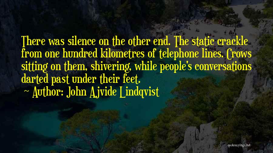 John Ajvide Lindqvist Quotes: There Was Silence On The Other End. The Static Crackle From One Hundred Kilometres Of Telephone Lines. Crows Sitting On