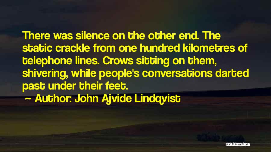 John Ajvide Lindqvist Quotes: There Was Silence On The Other End. The Static Crackle From One Hundred Kilometres Of Telephone Lines. Crows Sitting On