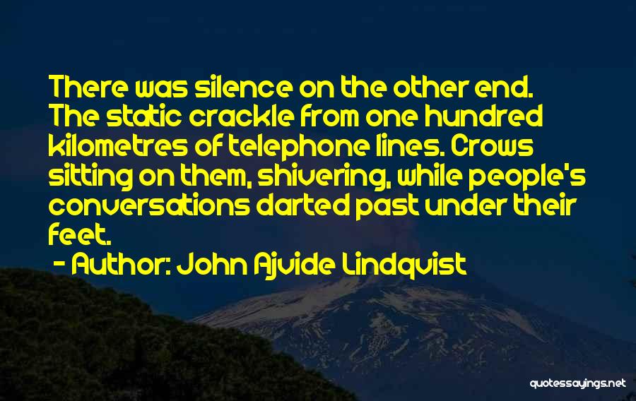 John Ajvide Lindqvist Quotes: There Was Silence On The Other End. The Static Crackle From One Hundred Kilometres Of Telephone Lines. Crows Sitting On