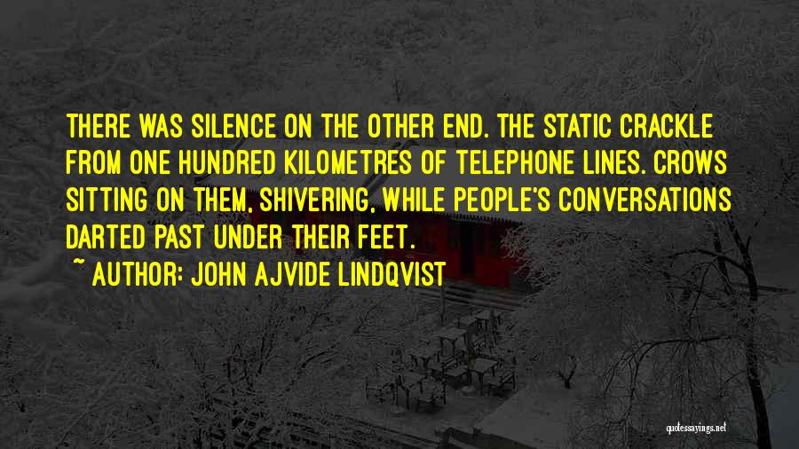 John Ajvide Lindqvist Quotes: There Was Silence On The Other End. The Static Crackle From One Hundred Kilometres Of Telephone Lines. Crows Sitting On