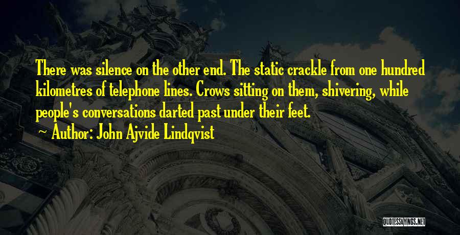 John Ajvide Lindqvist Quotes: There Was Silence On The Other End. The Static Crackle From One Hundred Kilometres Of Telephone Lines. Crows Sitting On