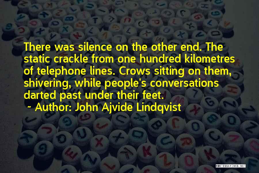 John Ajvide Lindqvist Quotes: There Was Silence On The Other End. The Static Crackle From One Hundred Kilometres Of Telephone Lines. Crows Sitting On