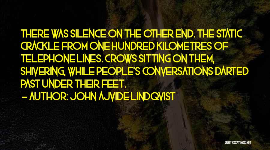 John Ajvide Lindqvist Quotes: There Was Silence On The Other End. The Static Crackle From One Hundred Kilometres Of Telephone Lines. Crows Sitting On