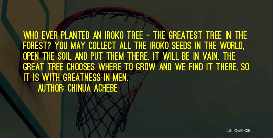 Chinua Achebe Quotes: Who Ever Planted An Iroko Tree - The Greatest Tree In The Forest? You May Collect All The Iroko Seeds