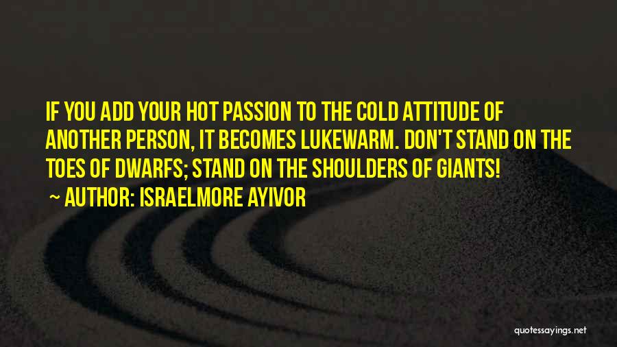 Israelmore Ayivor Quotes: If You Add Your Hot Passion To The Cold Attitude Of Another Person, It Becomes Lukewarm. Don't Stand On The