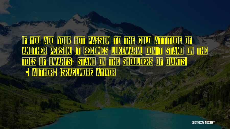 Israelmore Ayivor Quotes: If You Add Your Hot Passion To The Cold Attitude Of Another Person, It Becomes Lukewarm. Don't Stand On The