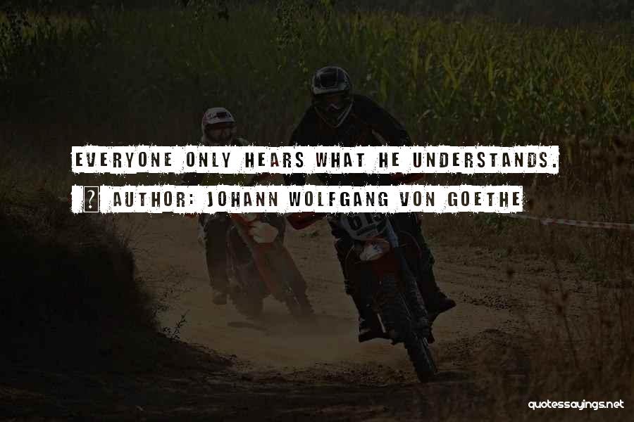 Johann Wolfgang Von Goethe Quotes: Everyone Only Hears What He Understands.