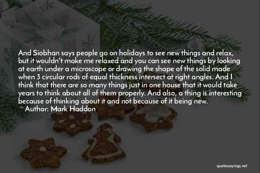 Mark Haddon Quotes: And Siobhan Says People Go On Holidays To See New Things And Relax, But It Wouldn't Make Me Relaxed And