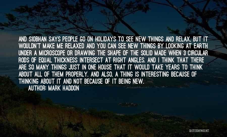 Mark Haddon Quotes: And Siobhan Says People Go On Holidays To See New Things And Relax, But It Wouldn't Make Me Relaxed And