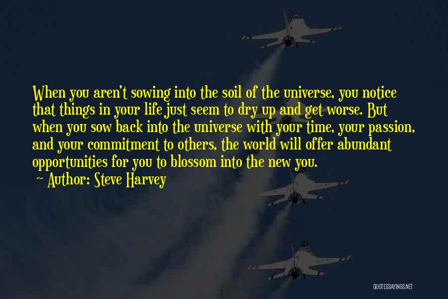 Steve Harvey Quotes: When You Aren't Sowing Into The Soil Of The Universe, You Notice That Things In Your Life Just Seem To