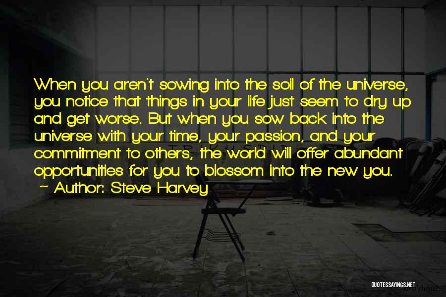 Steve Harvey Quotes: When You Aren't Sowing Into The Soil Of The Universe, You Notice That Things In Your Life Just Seem To